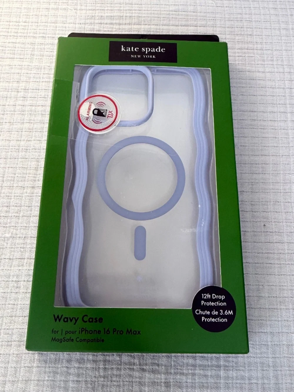 (BRAND NEW) Kate Spade iPhone 16 Pro Max Wavy MagSafe Cell Phone Case Blue